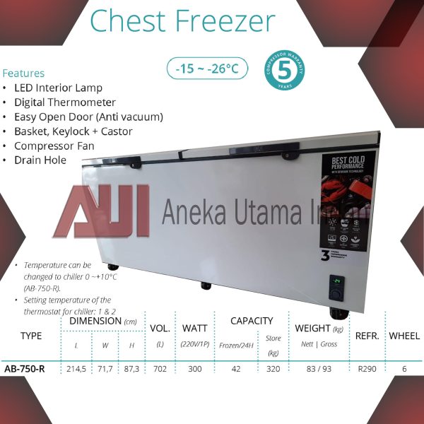GEA AB-750-R AB-750R AB750R AB-750 MESIN PENDINGIN - PEMBEKU PENYIMPAN ICE CREAM DAGING BEKU SEAFOOD NUGGET DLL 702 LITER