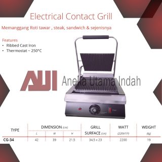 GETRA CG-34 ELECTRICAL CONTACT GRILL / PEMANGGANG ROTI TAWAR, STEAK , SANDWICH & SEJENISNYA
