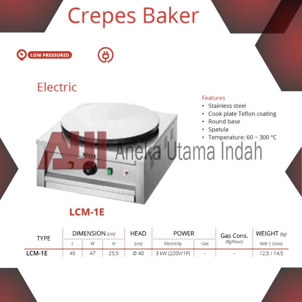 GETRA LCM-1E ELECTRIC CREPES MACHINE / MESIN CREPES / MESIN PEMBUAT CREPES