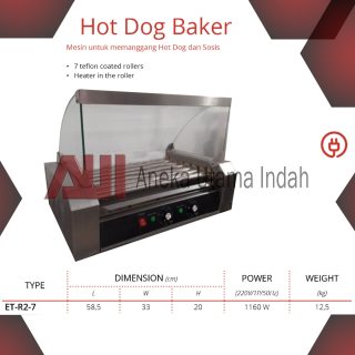 GETRA ET-R2-7 ET R2 7 ETR27 HOT DOG BAKER - MESIN PANGGANG SOSIS - PEMANGGANG HOT DOG DAN SOSIS