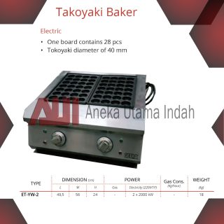 GETRA ET-YW-2 ET YW 2 ELECTRIC TAKOYAKI BAKER MESIN PEMBUAT TAKOYAKI 2 PAPAN -  MESIN TAKOYAKI PAKAI LISTRIK