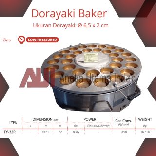 GETRA FY-32R FY 32R FY32R DORAYAKI BAKER PEMBUAT KUE BOLU GAS RED BEAN CAKE MACHINE - MESIN UNTUK MEMBUAT DORAYAKI