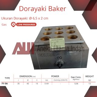 GETRA FY-9A FY 9A FY9A DORAYAKI BAKER PEMBUAT KUE BOLU GAS RED BEAN CAKE MACHINE - MESIN UNTUK MEMBUAT DORAYAKI