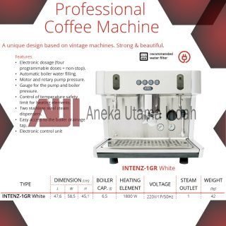 GETRA INTENZ-1GR WHITE COFFEE MACHINE / MESIN PEMBUAT ESPRESSO & CAPPUCINO 1 GRUP