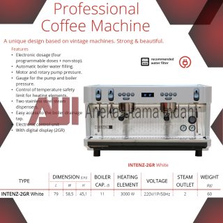 GETRA INTENZ-2GR WHITE COFFEE MACHINE / MESIN PEMBUAT ESPRESSO & CAPPUCINO 2 GRUP