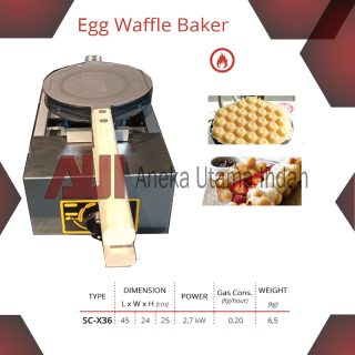 GETRA SC-X36 SC X36 SCX36 STAINLESS STEEL GAS EGG WAFFLE BAKER WAFFLE BERBENTUK BULAT TELUR MESIN WAFFLE PAKAI GAS