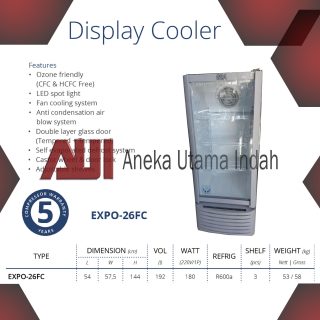 GEA EXPO-26FC EXPO 26FC 26 FC SHOWCASE CHILLER LEMARI PENDINGIN UNTUK MINUMAN BUAH DAN SAYUR 192 LITER 3 RAK