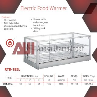 GETRA RTR-185L ELECTRIC FOOD WARMER - MESIN SHOWCASE PEMAJANG & PENGHANGAT KUE, ROTI, MAKANAN CEPAT SAJI DLL