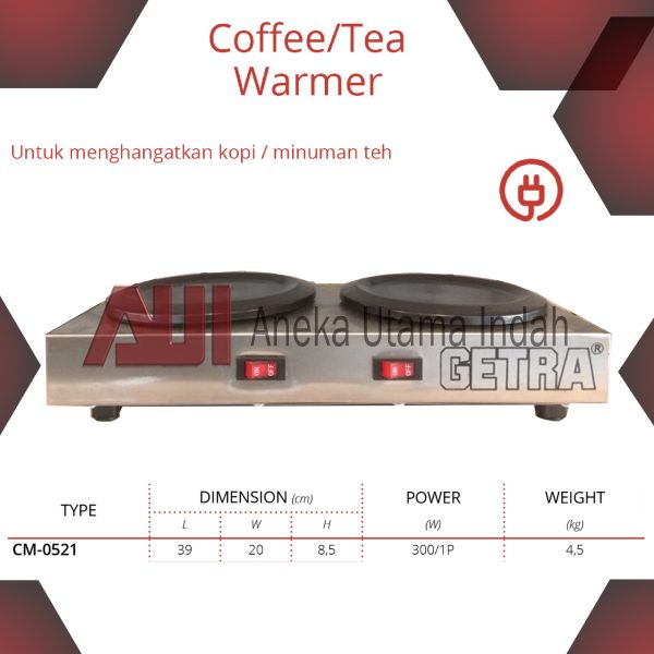 GETRA CM-0521 COFFEE / TEA WARMER ELECTRIC (MESIN PENGHANGAT KOPI TEH) - COFFEE WARMER PLATE - COFFEE WARMERS