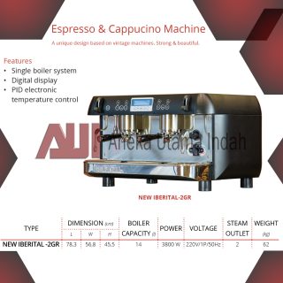 GETRA NEW IBERITAL-2GR PROFESSIONAL COFFEE MACHINE ESPRESSO & CAPPUCINO MACHINE MESIN KOPI SEMI AUTO - MESIN KOPI 2 GRUP