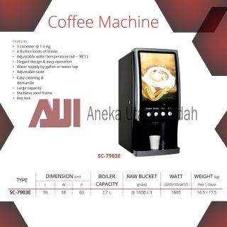 GETRA SC-7903E PROFESSIONAL MIX COFFEE SEMI OTOMATIS DISPENSER DIGITAL CONTROL DENGAN 4 TOMBOL JENIS MINUMAN