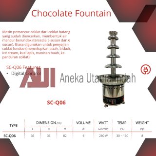 GETRA SC-Q06 CHOCOLATE FOUNTAIN - MESIN PEMANCUR COKLAT - MESIN COKLAT MEMBENTUK AIR MANCUR BERUNDAK 6 SUSUN - PENYAJIAN COKLAT FONDUE
