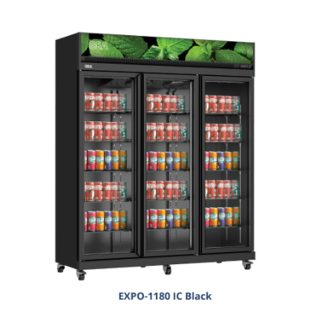 GEA EXPO-1180 IC BLACK DISPLAY COOLER / KULKAS KACA BERDIRI / SHOWCASE 3 PINTU KACA / PENDINGIN MINUMAN