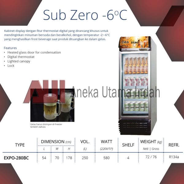 GEA EXPO-280BC DISPLAY COOLER / BEER COOLER / SHOWCASE KHUSUS UNTUK MENYIMPAN BEER