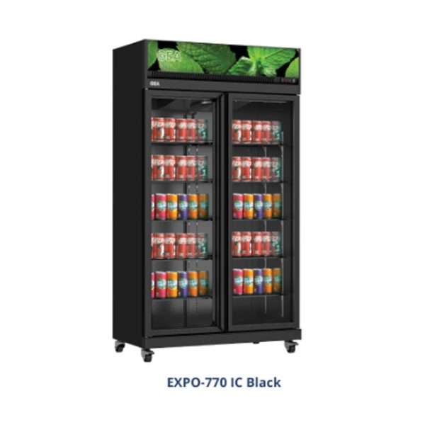 GEA EXPO-770 IC BLACK DISPLAY COOLER / KULKAS KACA BERDIRI / SHOWCASE 2 PINTU KACA / PENDINGIN MINUMAN