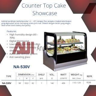 Gea NA-530V Counter Top Cake Showcase Tempat Pendingin & Pemajang Kue