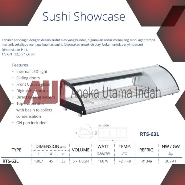 GEA RTS-63L SUSHI SHOWCASE / TEMPAT DISPLAY SUSHI / PEMAJANG SUSHI