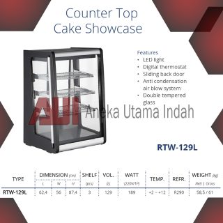GEA RTW-129L COUNTER TOP CAKE SHOWCASE / CAKE DISPLAY / PENDINGIN KUE