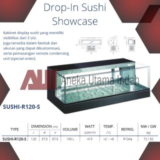 GEA SUSHI-R120-S DISPLAY PENDINGIN / SUSHI SHOWCASE / ETALASE PEMAJANG SUSHI