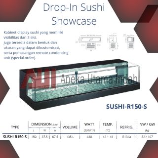 GEA SUSHI-R150-S DISPLAY PENDINGIN / SUSHI SHOWCASE / ETALASE PEMAJANG SUSHI