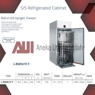 GEA L-RW9U1F-T ROLL IN SS UPRIGHT FREEZER / KULKAS KOMERSIAL TROLY