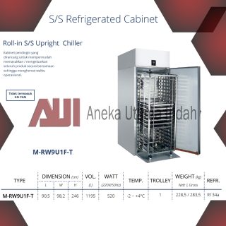 GEA M-RW9U1F-T ROLL IN SS UPRIGHT CHILLER / KULKAS KOMERSIAL TROLY